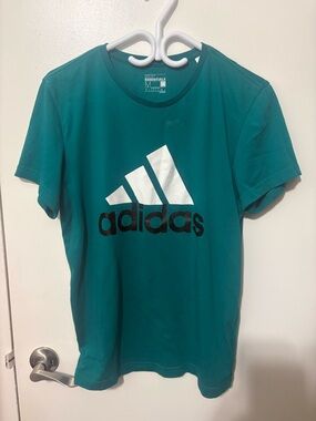 adidas Teal Crew Neck Logo T-Shirt